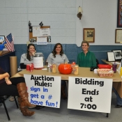 We had amazing volunteers to help set up and run the silent auction.