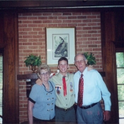 Nick with his grandparents when he became an Eagle Scout.