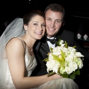 Nick and his wife, Ashley Oddi Whitlock, on their wedding day.